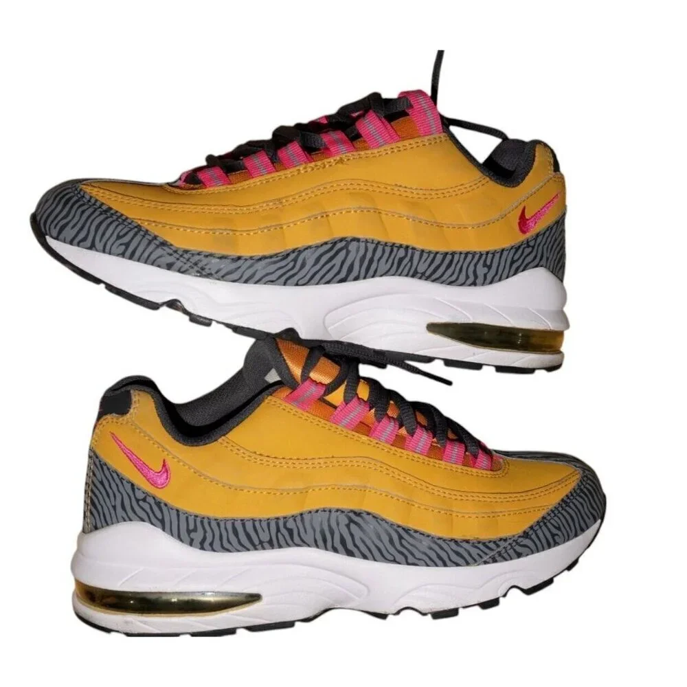 2013 Nike Air Max 95 Gold/Pink/Anthracite Running Shoes! Size 5.5Y
